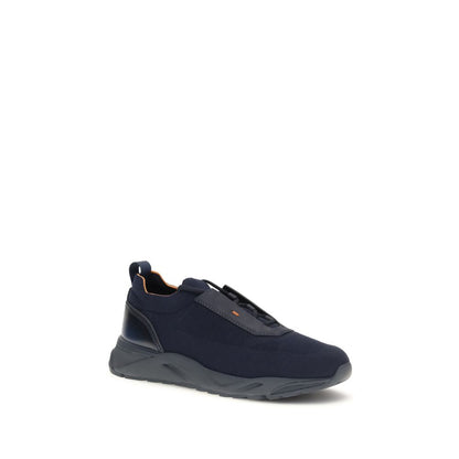 Blue Fabric Athletic Sneakers