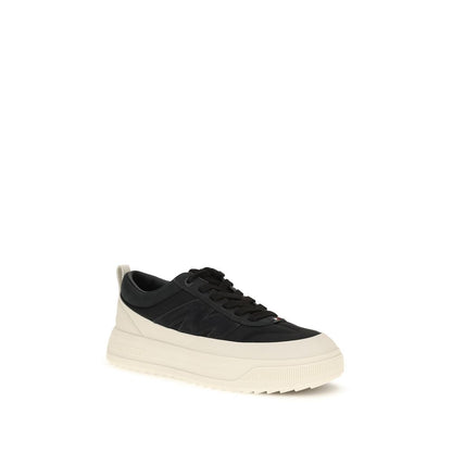 Black Calf Leather Bos Taurus Athletic Sneakers