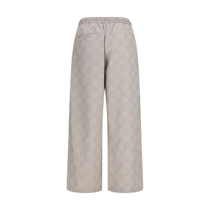 Beige Cotton Casual Pants