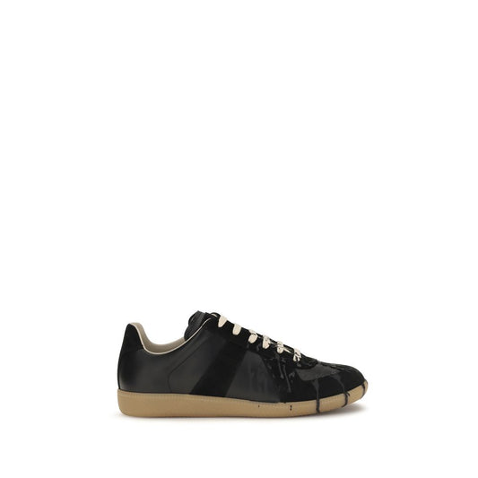 Black Suede Leather Athletic Sneakers