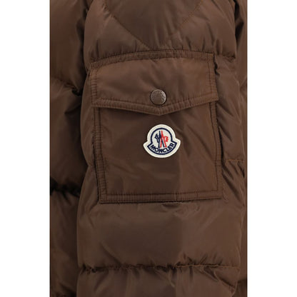 Brown Polyamide Full-Length Jacket