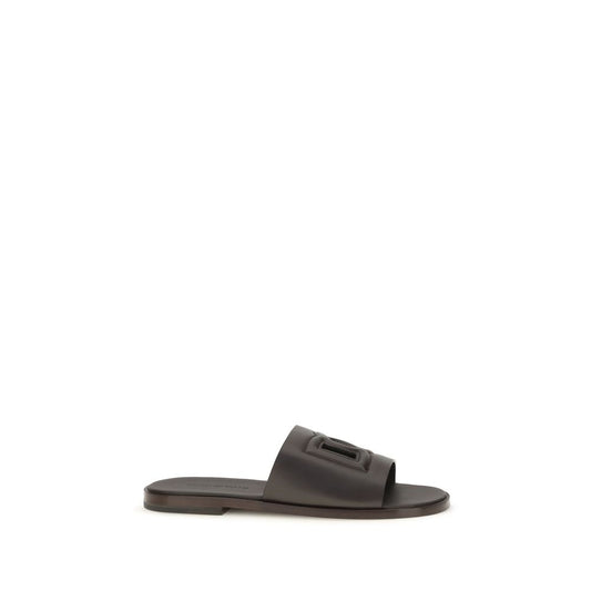 Brown Calf Leather Bos Taurus Flat Sandals