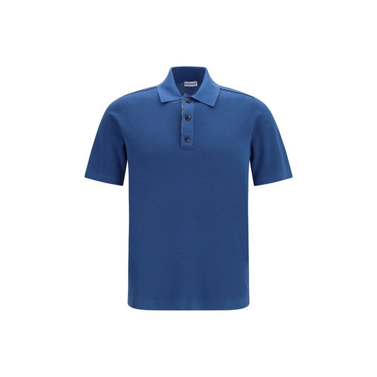 Blue Wool Oves Aries Polo Shirt