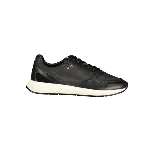 Black Polyester Men's Sneaker