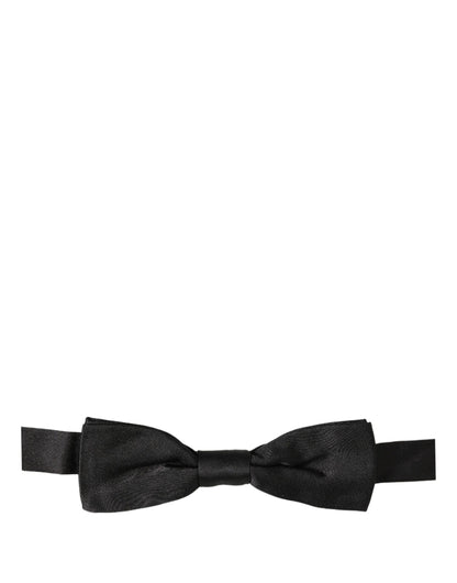 Men Black 100% Silk Adjustable Neck Papillon Bow Tie