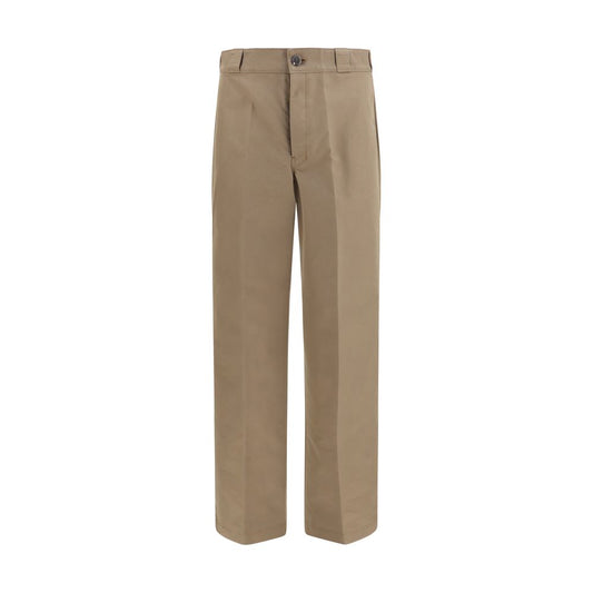 Brown Cotton Casual Pants