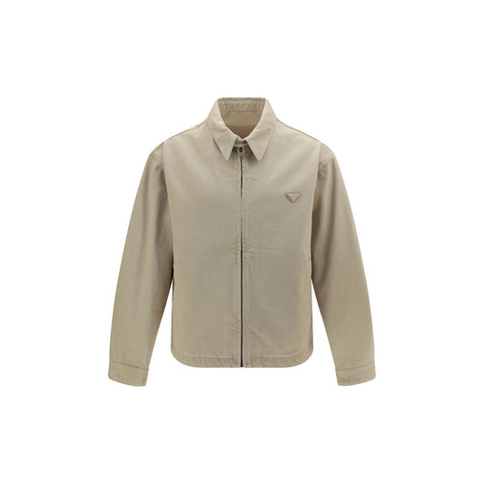 Beige Cotton Denim Jacket