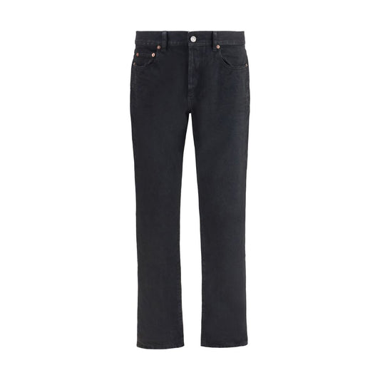 Black Cotton Slim Fit Jeans