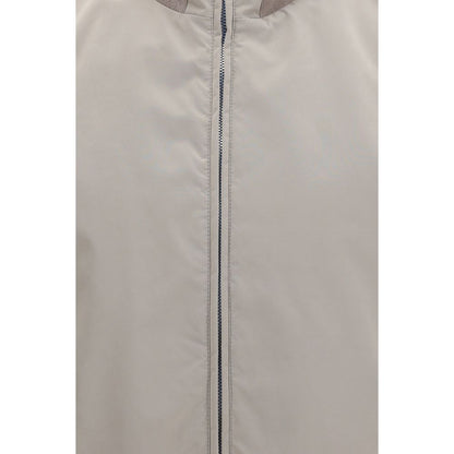 Gray Polyester Sleeveless Jacket