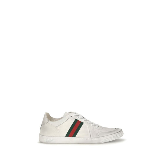 White Calf Leather Bos Taurus Low Top Sneakers
