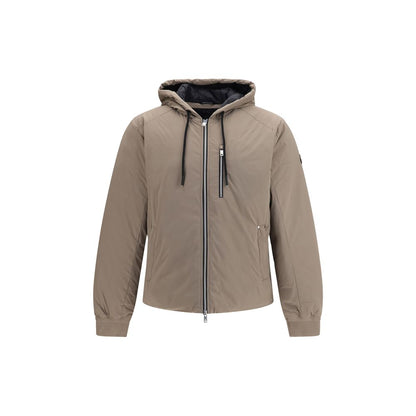 Beige Nylon Full-Length Jacket
