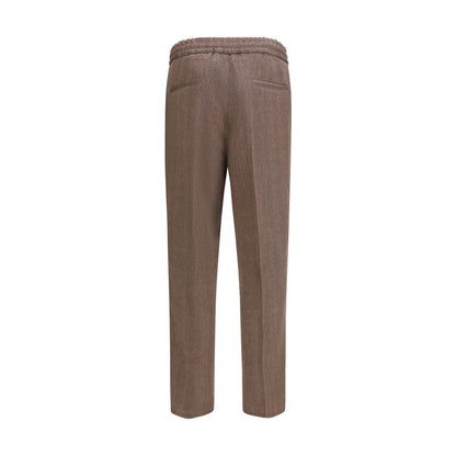 Brown Linen Casual Pants