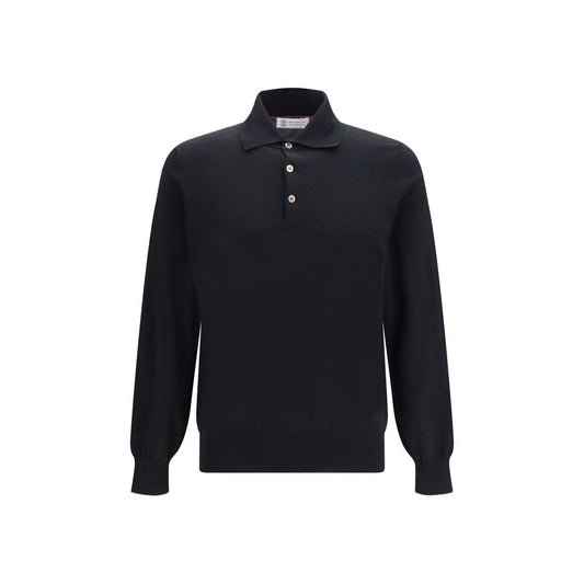 Black Cotton Polo Shirt