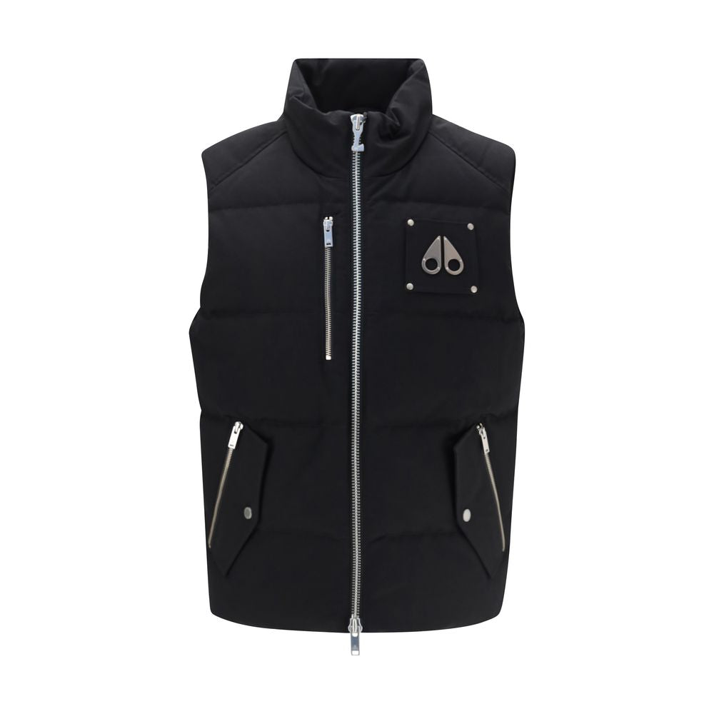 Black Cotton Sleeveless Jacket