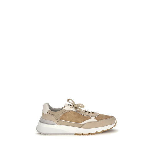 Beige Calf Leather Bos Taurus Low Top Sneakers