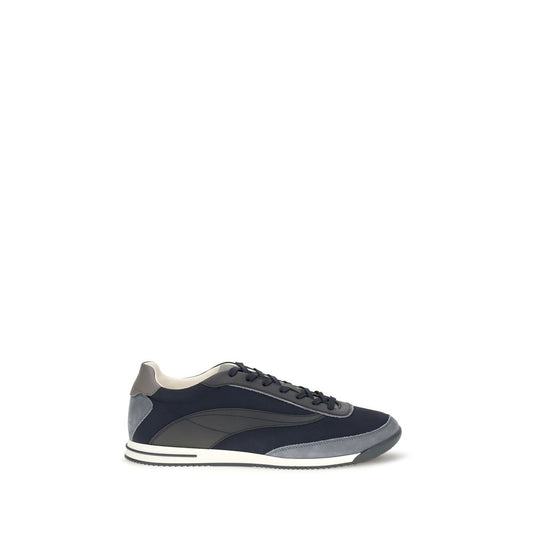 Blue Suede Leather Athletic Sneakers