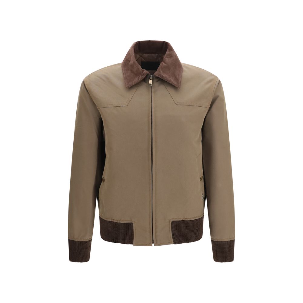 Brown Cotton Full-Length Jacket