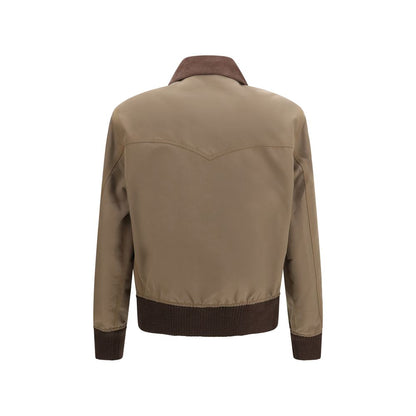 Brown Cotton Full-Length Jacket