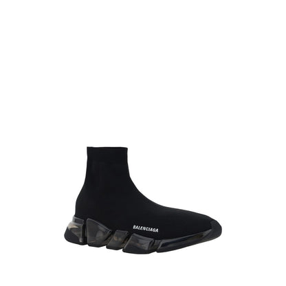 Black Polyester Athletic Sneakers