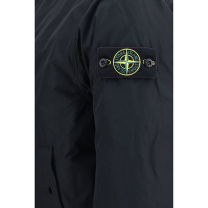 Black Polyester Full-Length Jacket
