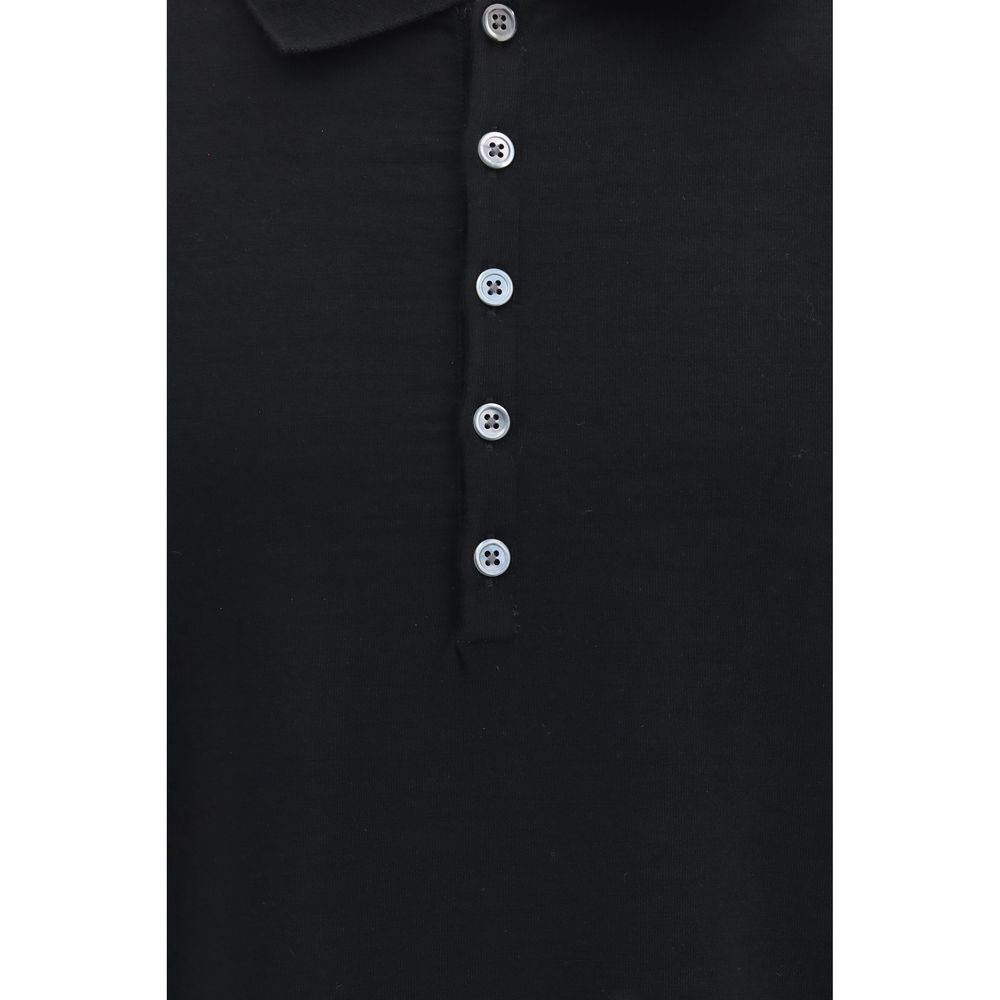 Black Cotton Polo Shirt