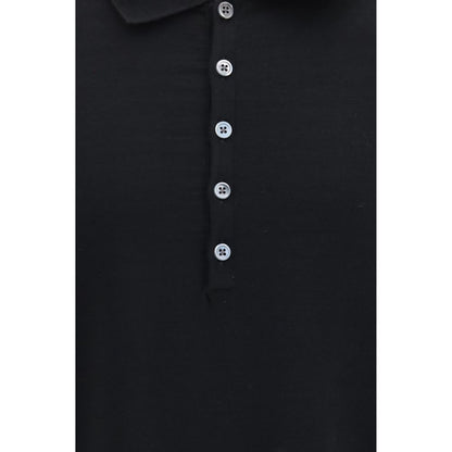 Black Cotton Polo Shirt