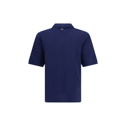 Blue Cotton Polo Shirt