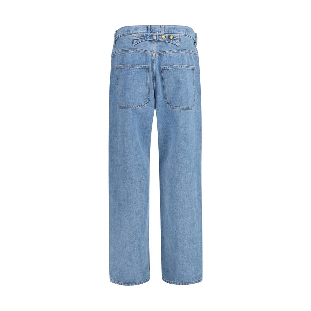 Blue Cotton Relaxed Fit Jeans