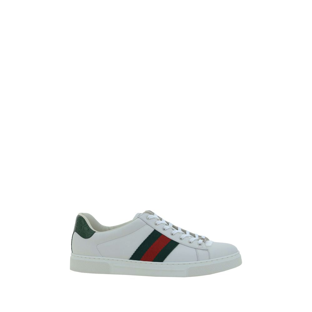 White Calf Leather Bos Taurus Low Top Sneakers