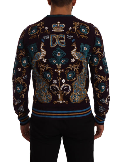 Bordeaux Cashmere DG Crown Embroidered Sweater