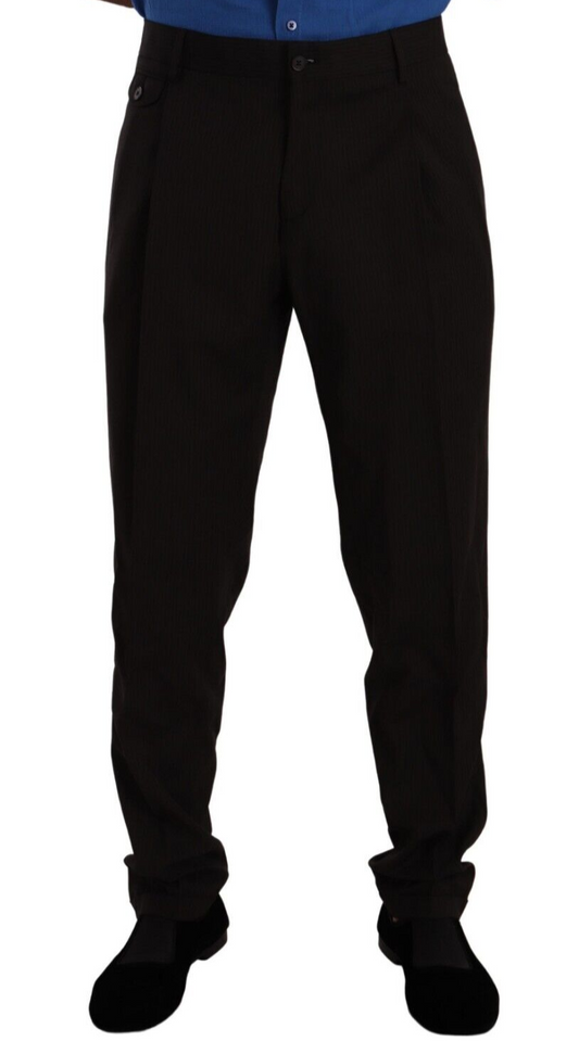 Brown Wool Skinny Formal Dress Pants