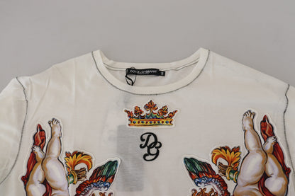 White Printed Short Sleeves Men T-shirt