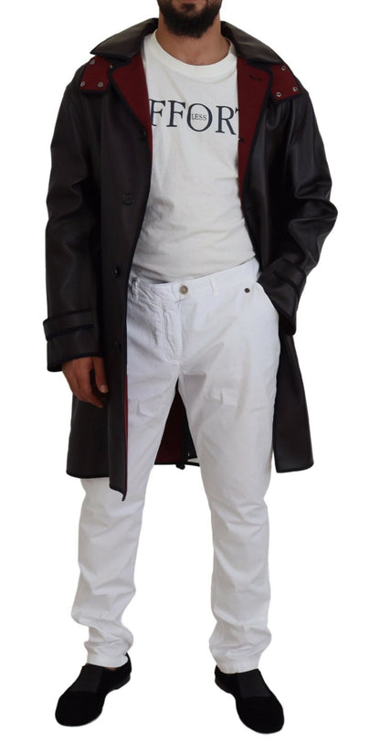 Black Trench Hooded Parka Cotton Jacket