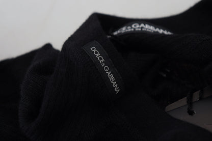 Black Cashmere Button Pullover Sweater