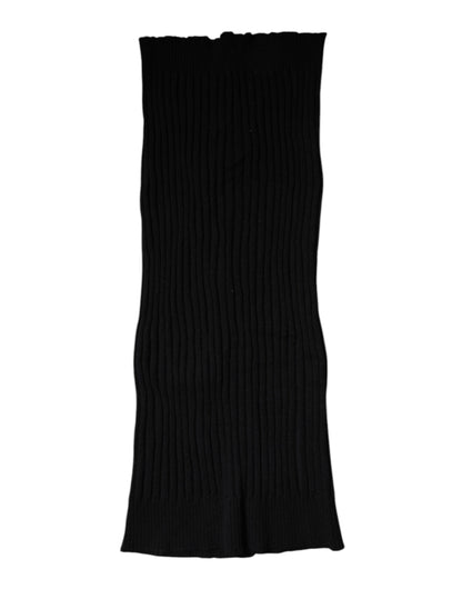Black Cashmere Knitted Neck Warmer Foulard Scarf