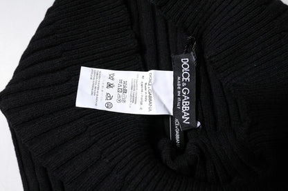Black Cashmere Knitted Neck Warmer Foulard Scarf