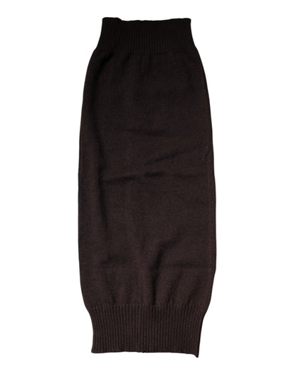 Brown Cashmere Knitted Neck Warmer Foulard Scarf
