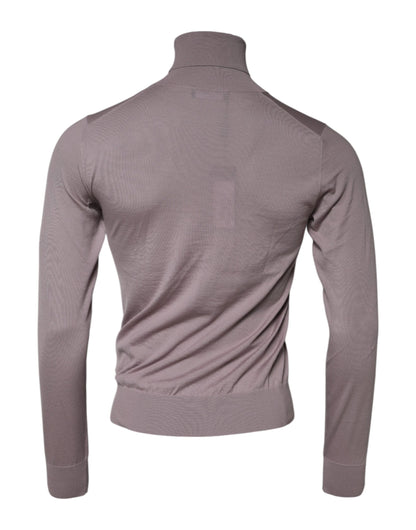 Brown Cashmere Knitted Men Pullover Sweater