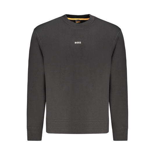 Black Cotton Men Sweatshirt
