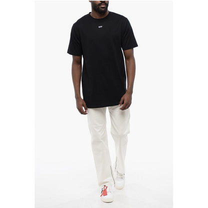 Black Cotton ARROW Crew-neck T-shirt