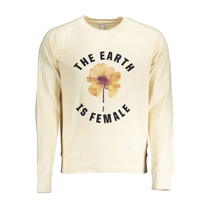 Beige Cotton Men Sweatshirt