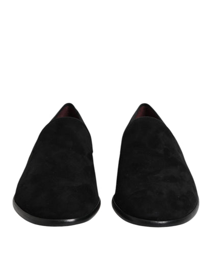 Black Suede Slip On Loafers Formal Shoes