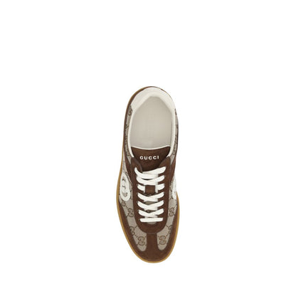 Brown Fabric Low Top Sneakers