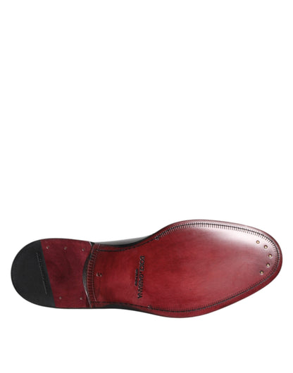 Black Calf Leather Lace Up Dress Derby Shoes