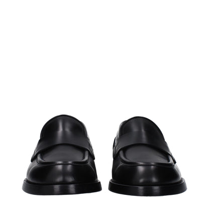 Black Leather Slip-On Loafers
