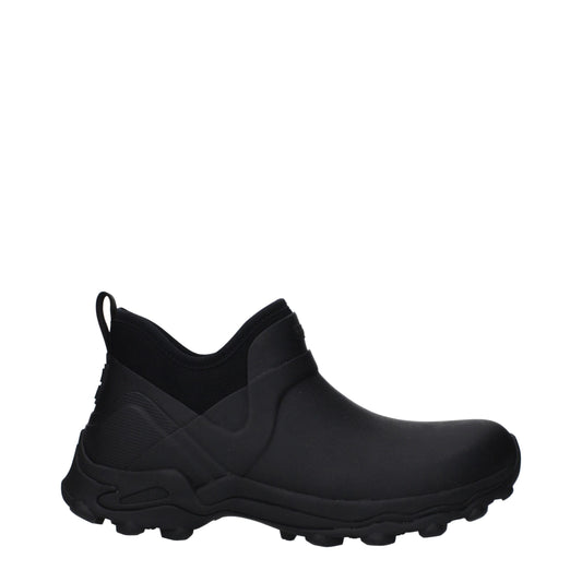 Black Cotton Ankle Boots