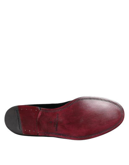 Black Velvet Loafers Formal Men Dress Shoes