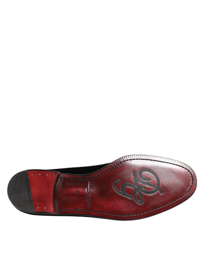 Black Velvet Slip On Loafers Men Formal Shoes
