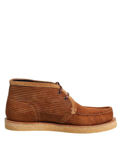 Brown Suede Nubuck Leather Desert Ankle Boots Shoes