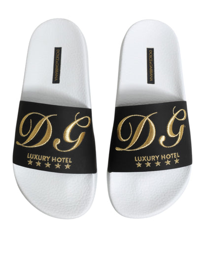 White Black Leather Sandals Beachwear Shoes